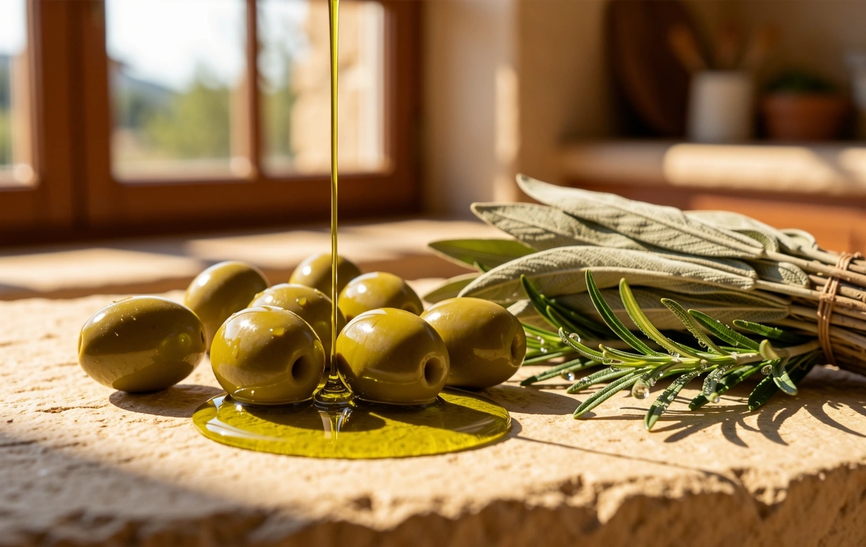 Φρέσκα μεσογειακά υλικά σε φυσικό φως